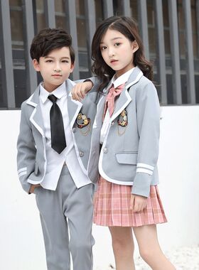 男女儿童制服偶i像练习生青春有你儿童校服套装学院风班服幼儿园