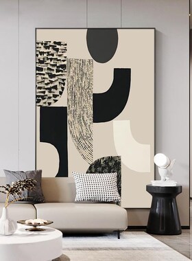 现代简约客厅落地装饰画抽象极简沙发背景墙竖P版壁画走廊玄关挂