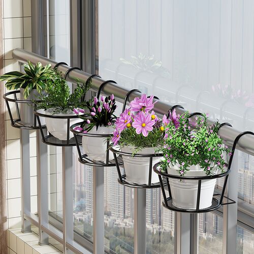 阳台花架护栏露台l花盆悬挂架盆栽栏杆外悬挂多肉置物架植物摆放