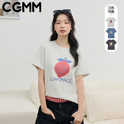 CGMM/橱柜密码夏季新款时尚柠檬印花百搭短袖T恤DSOMB2602