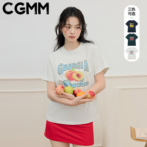 CGMM/橱柜密码夏季新款时尚印花百搭短袖T恤DSOMB2605