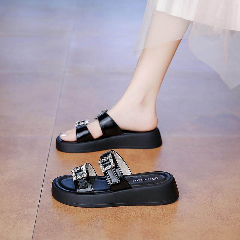 新品高级感凉拖鞋女夏季外穿2026新款孕妇一字拖34码时尚女士沙滩