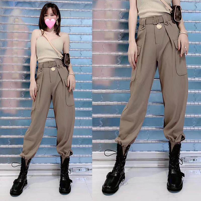 新品工装束脚裤女欧洲工装裤女2026年秋冬款时尚帅气加绒小个子裤