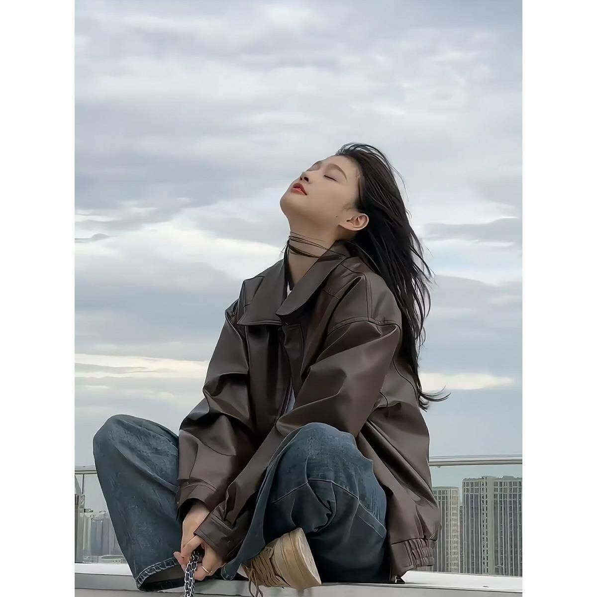 新品皮衣外套女2026年新款秋冬季机车短款美拉德穿搭小个子加厚皮