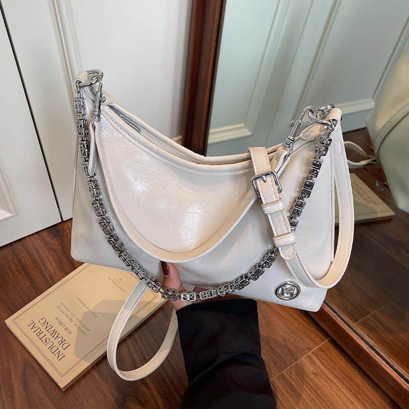 新品高级质感时尚百搭链条单肩通勤包包女2025夏季新款简约斜挎饺