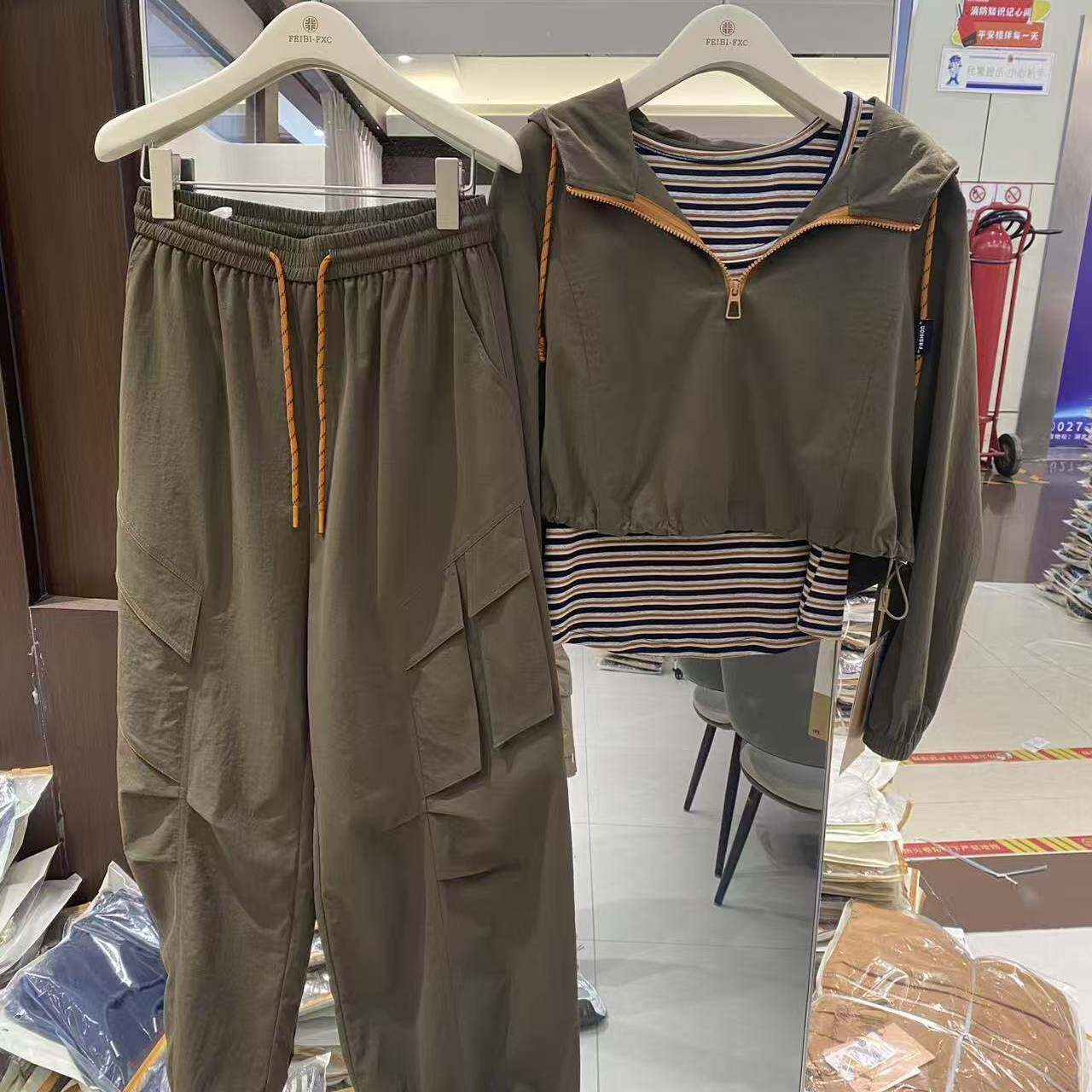 新品商场同款三件套连帽卫衣套装女2026秋休闲运动穿搭显瘦长裤两