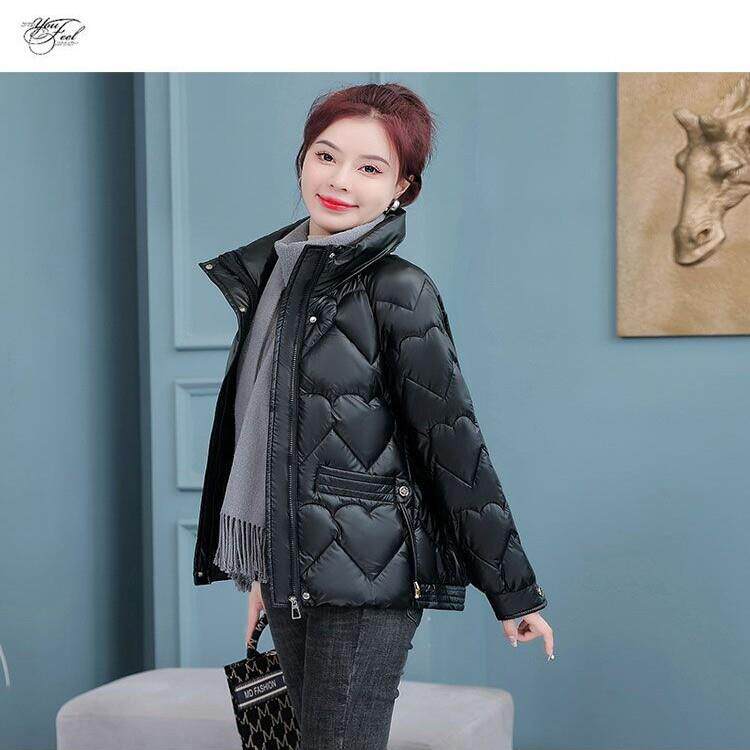 新品棉衣女2026新款ins短款亮面免洗加厚羽绒棉服宽松面包立领棉