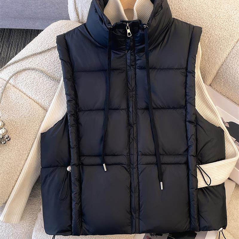 新品韩系咖色马甲背心外套女2025秋冬大码胖mm宽松巨显瘦坎肩马夹