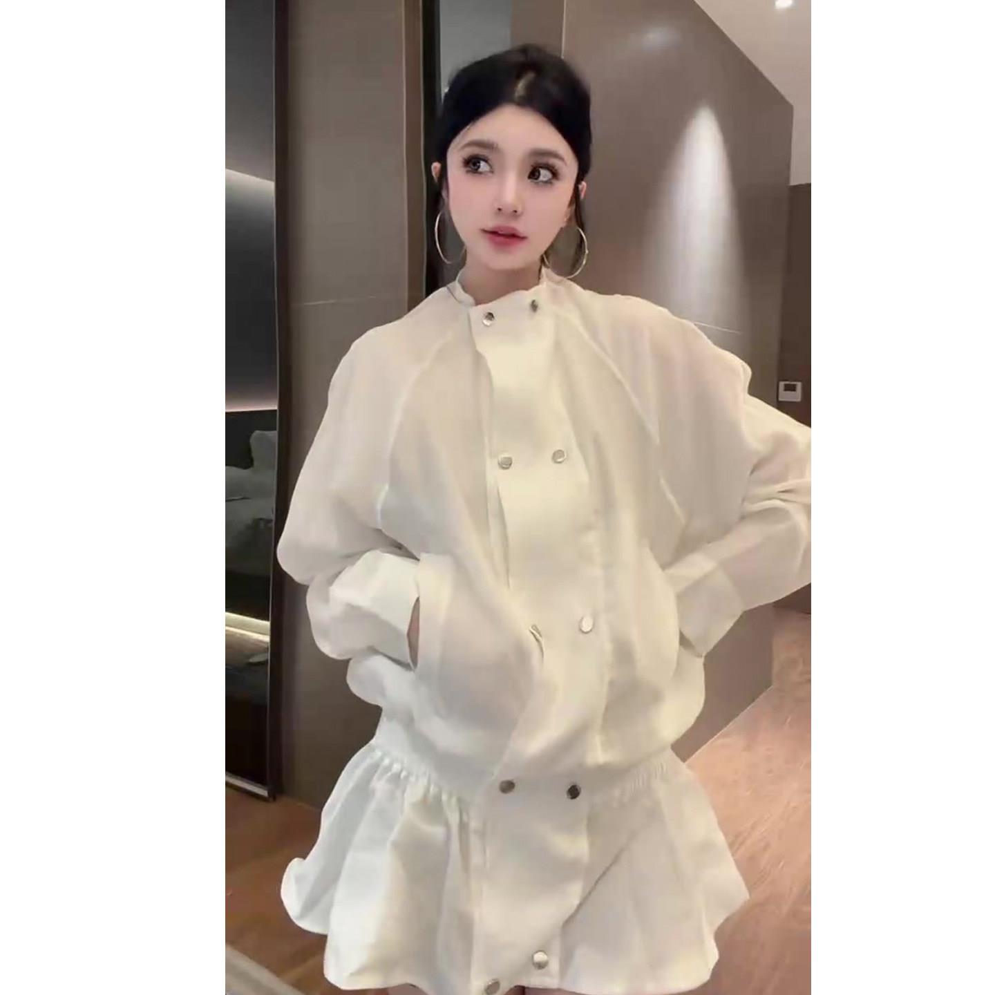 新品欧货韩版时尚风衣裙女2026春季新款双排扣设计感连衣裙短裙女