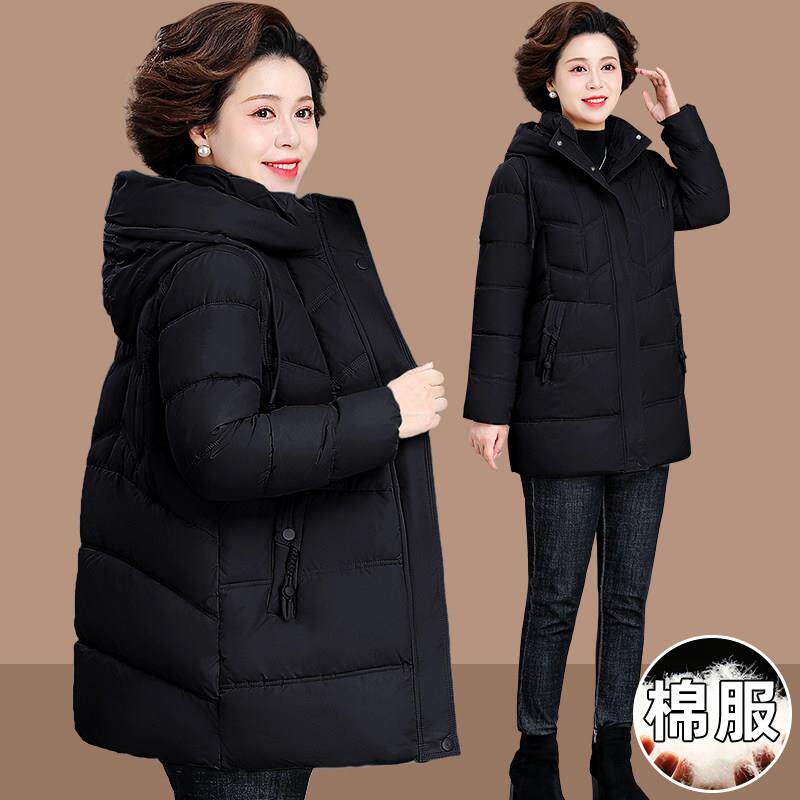 新品妈妈冬装中长款羽绒棉服2026新款中老年冬季大码棉袄加厚棉衣