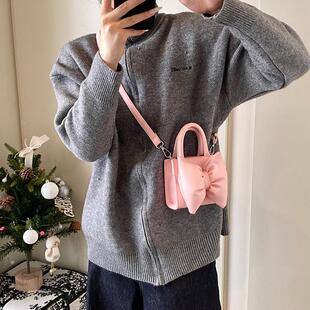 新品今年流行迷你粉色小包包女百搭2024新手提口红包小方包爆款斜