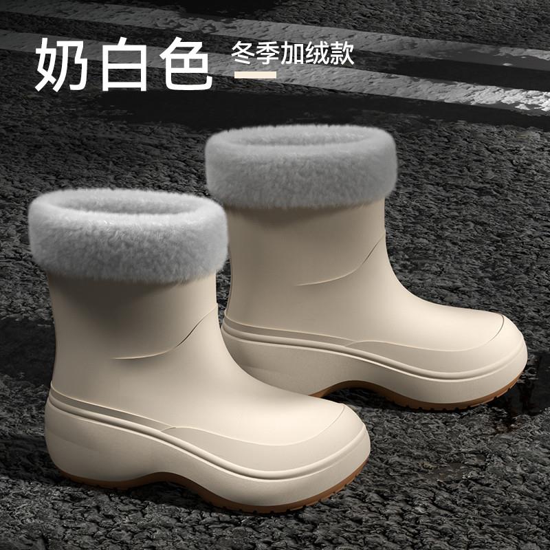 新品防滑雨鞋女士中筒保暖