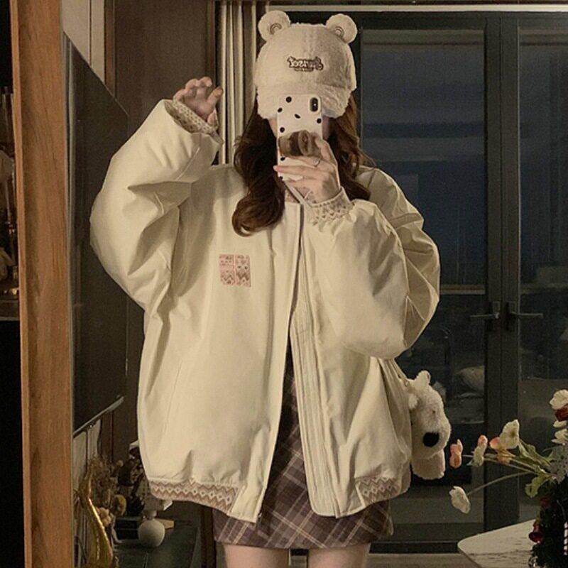 新品冬季民族风提花棉服2026年新款宽松加棉加厚情侣棒球服设计感