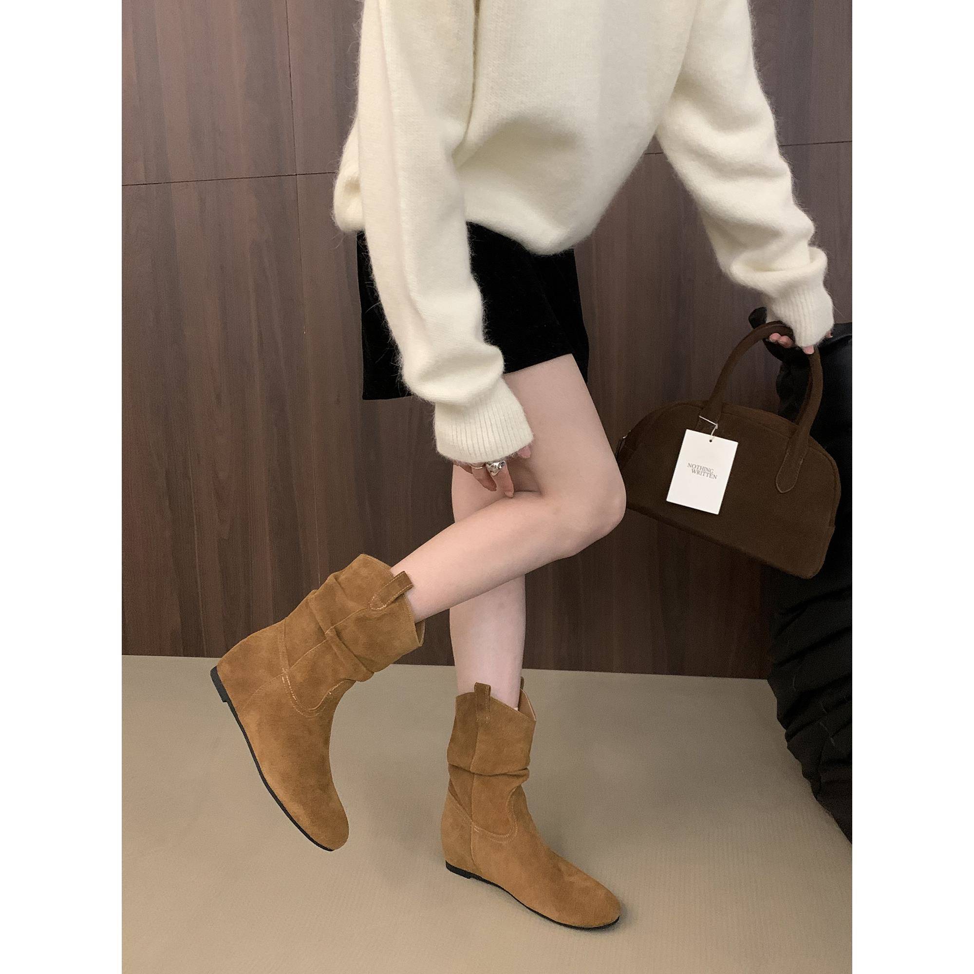 新品高级新娘婚鞋禾秀婚纱两穿平底单鞋女配裙子法式伴娘鞋日常可