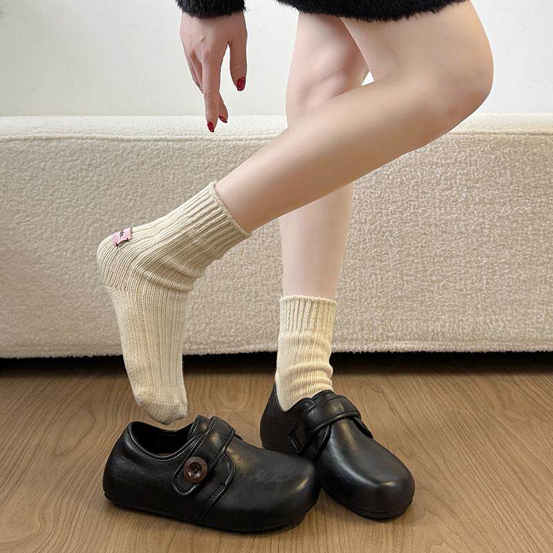新品巨好看厚底内增高全包勃肯鞋女2026新款春季小皮鞋博肯单鞋豆