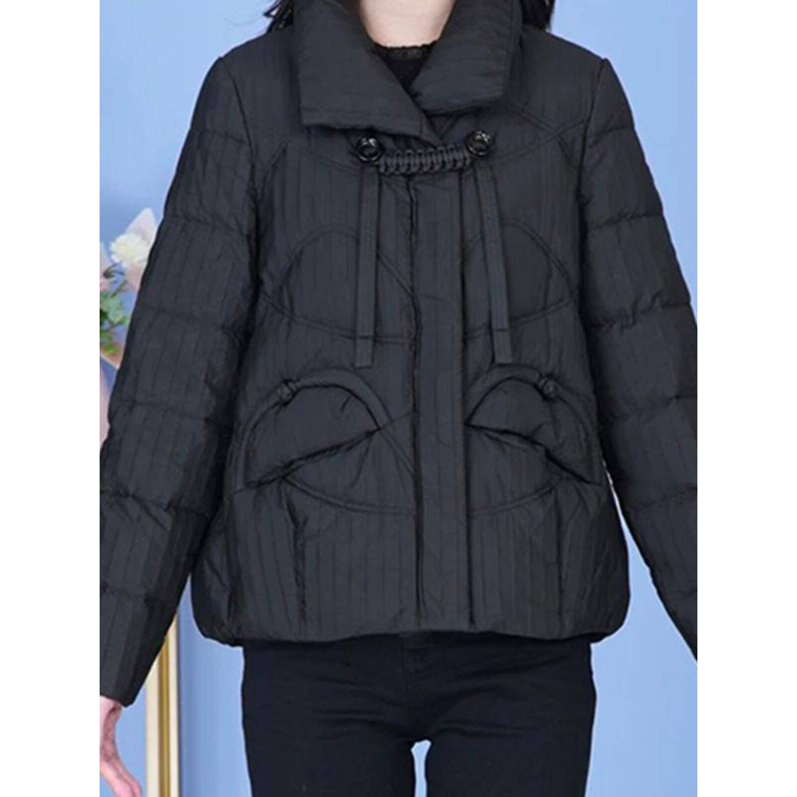 新品黑色短款羽绒服外套女2026冬季新款减龄妈妈装小个子加厚保暖