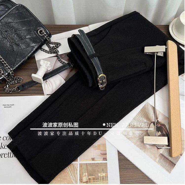 新品小个子毛呢烟管裤女2026秋冬款加厚气质高腰休闲西装小脚九分