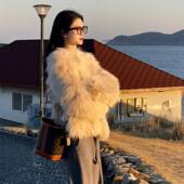 新品 宽松加厚皮毛一体毛绒 2025新款 环保皮草狐狸毛外套女短款 冬季