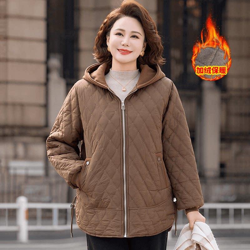 新品中老年女装妈妈冬装外套2026新款棉衣加绒加厚洋气保暖棉服
