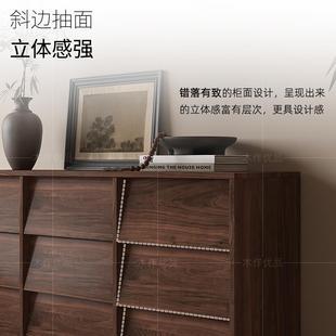复古斗柜卧室置物 中古风实木九斗柜多层矮柜抽屉柜客厅餐边柜法式