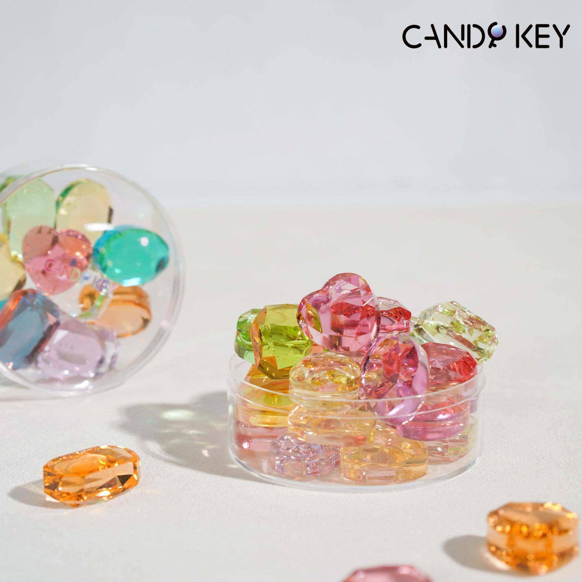 彩色水晶宝石糖CANDY KEY多巴胺配色高颜值手工水晶七彩糖果网红