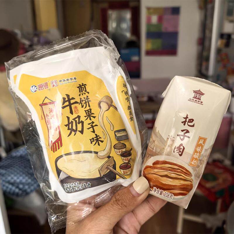 天津海河恋上可可牛奶混装嘎巴菜味把子肉风味酸奶煎饼果子牛奶