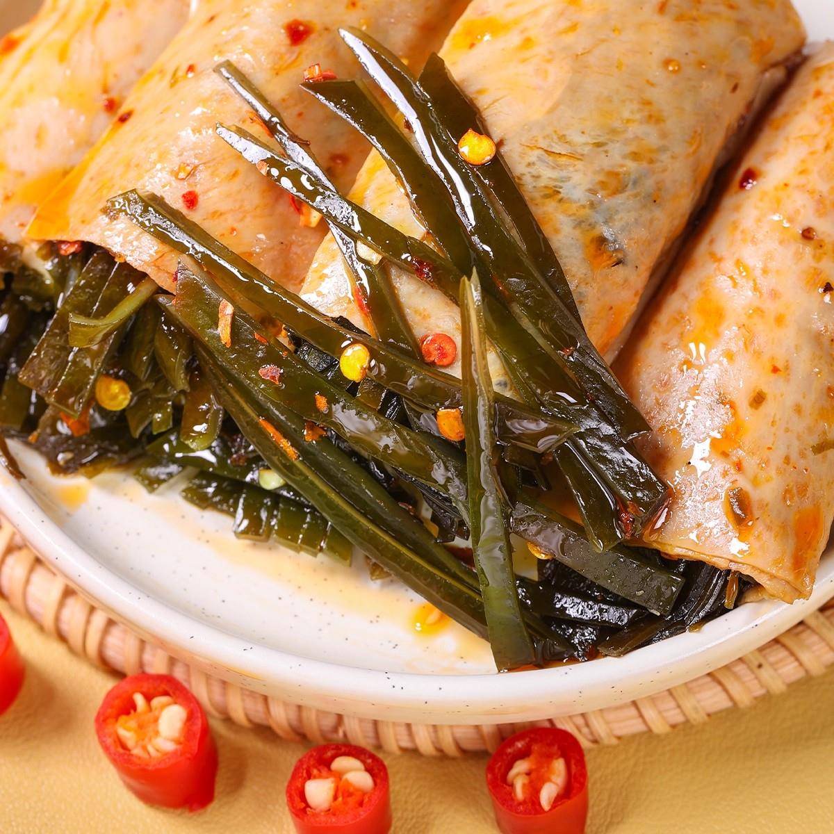 金针菇豆卷海带夹心豆卷香辣解馋饱腹休闲零食品小吃袋装开袋即食