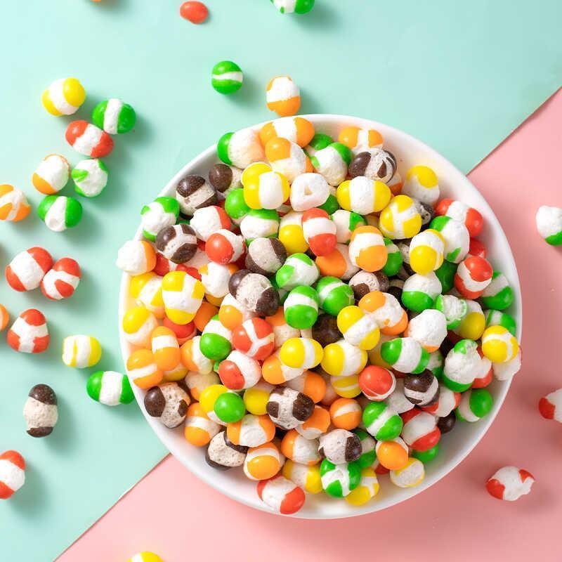 冻干糖果冻冻岛棉花糖彩圈糖彩虹糖水果味冻冻糖儿童脆糖网红休闲