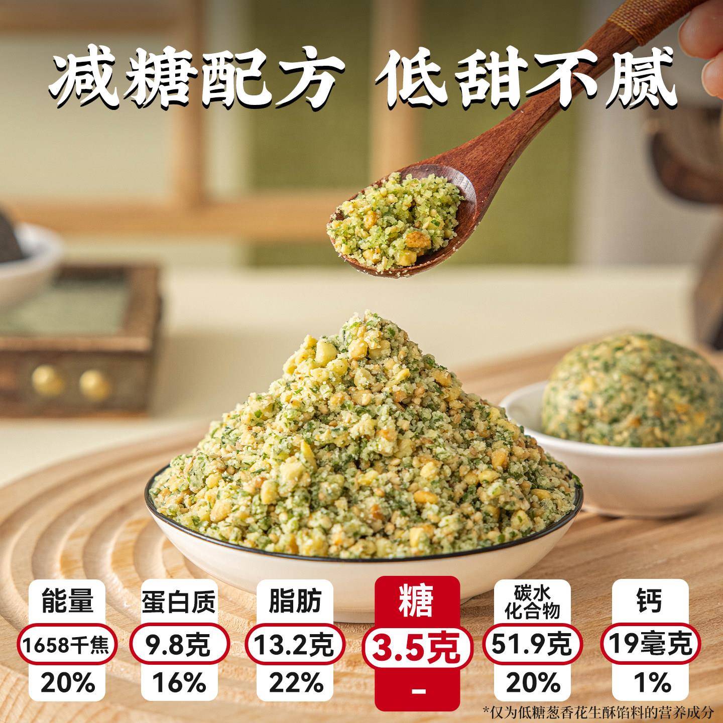 新品低糖葱香花生酥月饼馅料红豆沙绿五仁咸蛋黄肉松糕点原材料家