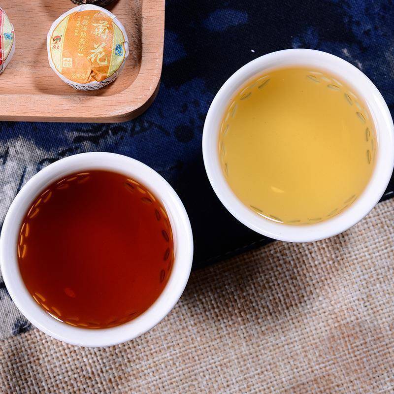 好吉茶叶 云南普洱茶小沱茶原味生茶熟茶糯米玫瑰菊花罗汉果混装