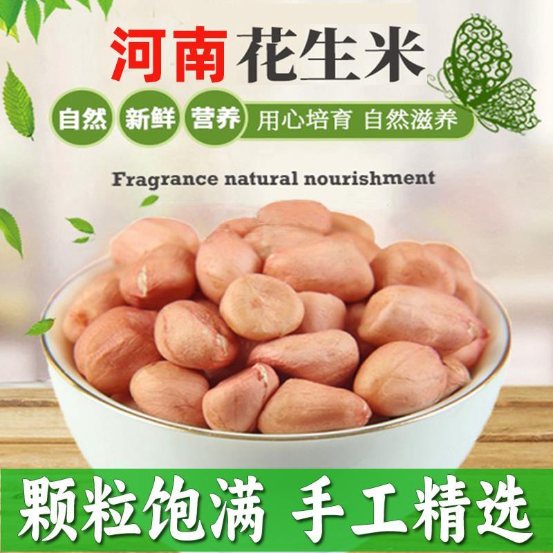 2024年河南南阳新鲜粉红皮花生米精选新货生花生农家不带壳花生仁