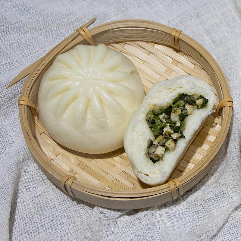 年货茴香鸡蛋薄皮素菜包子