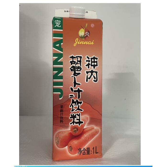 神内胡萝卜果蔬汁番茄汁蟠桃汁1L大瓶纸盒装果味饮料代餐包邮