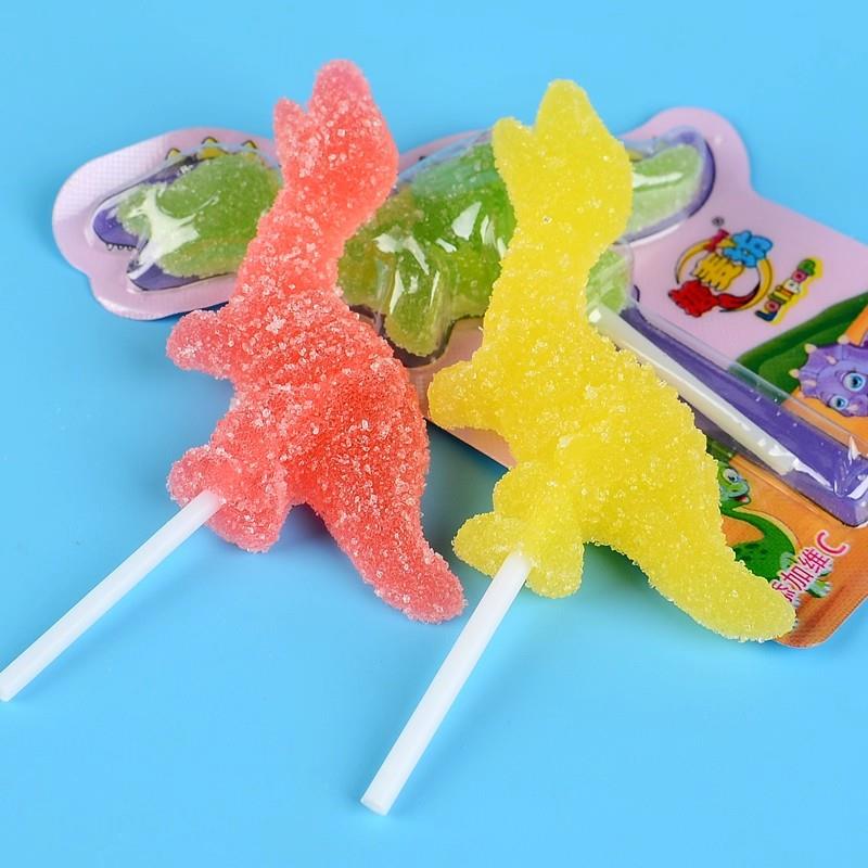 小卖部零食创意可爱小恐龙造型软糖水果味棒棒糖网红儿童年货礼物