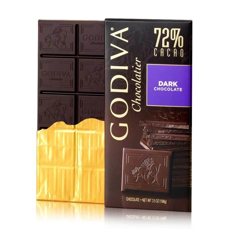 大板GODIVA哥蒂歌帝梵黑苦烘焙牛奶巧克片排块90g*6块进口零食品