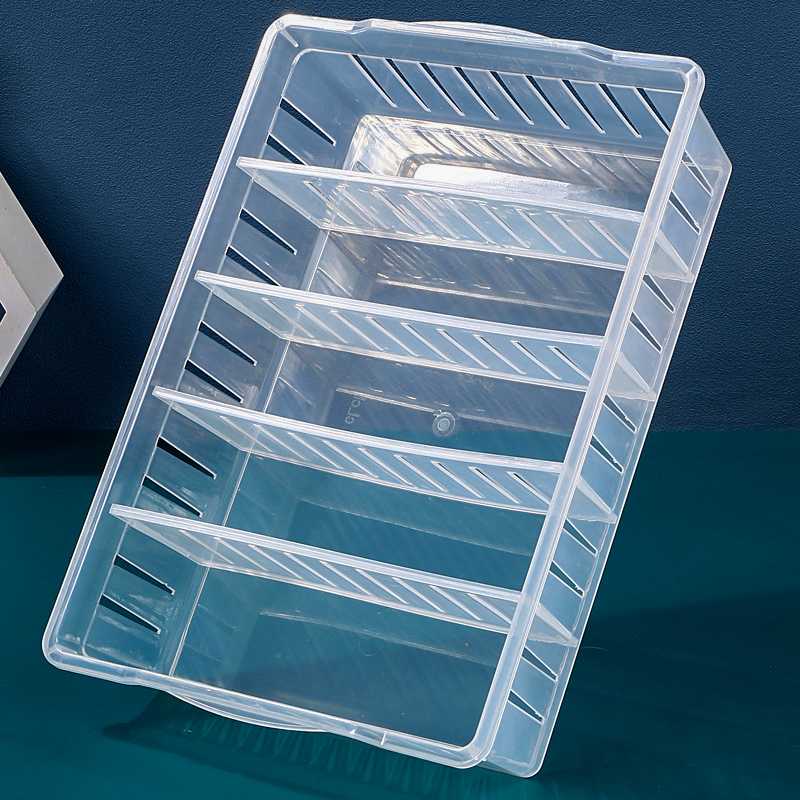 透明桌面收纳盒塑料长方形收纳筐抽屉整理盒多功能储物盒置物马小