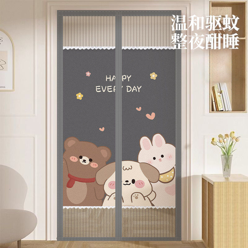 夏季隐私防蚊门帘强磁吸磁性卧室遮挡帘通风免打孔纱门金刚网帘子