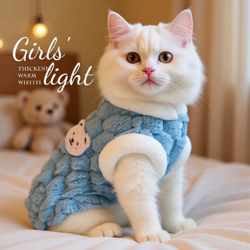猫咪衣服冬装保暖可爱加厚背心小猫秋冬款加绒泰迪狗狗宠物防掉毛
