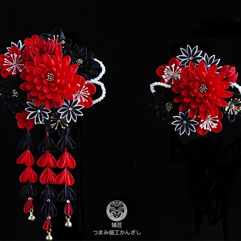 辅匠恶女细工l花和风和服发饰细工发簪lolita古典玩偶