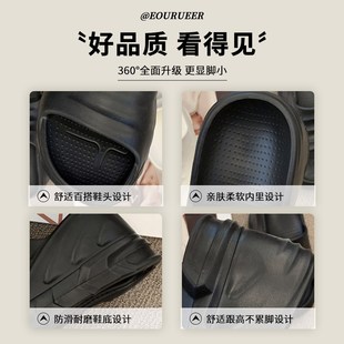 坡跟懒人凉 2024夏季 e新款 一字松糕厚底高跟轻便拖鞋 女增高沙滩鞋