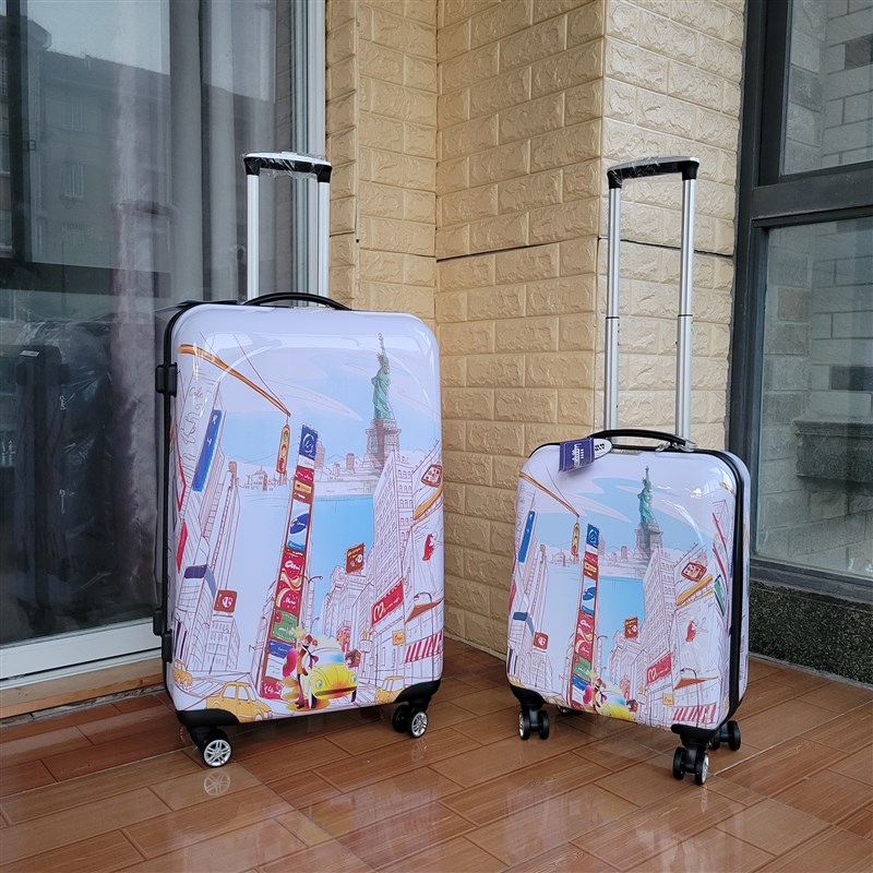 印花色潮流时尚卡通20寸登机箱28寸男I女大容量旅行箱行李箱拉杆