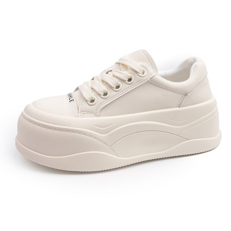 白色厚底休闲板鞋女2025春季新款E百搭爆款松糕底增高小白鞋运动,女鞋,休闲板鞋,淘宝优惠券,粉丝福利购,淘宝优惠卷