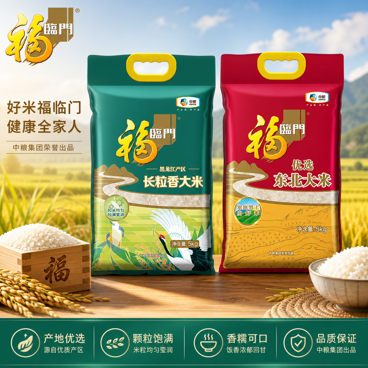 福临门黑龙江长粒香米5KG*2袋