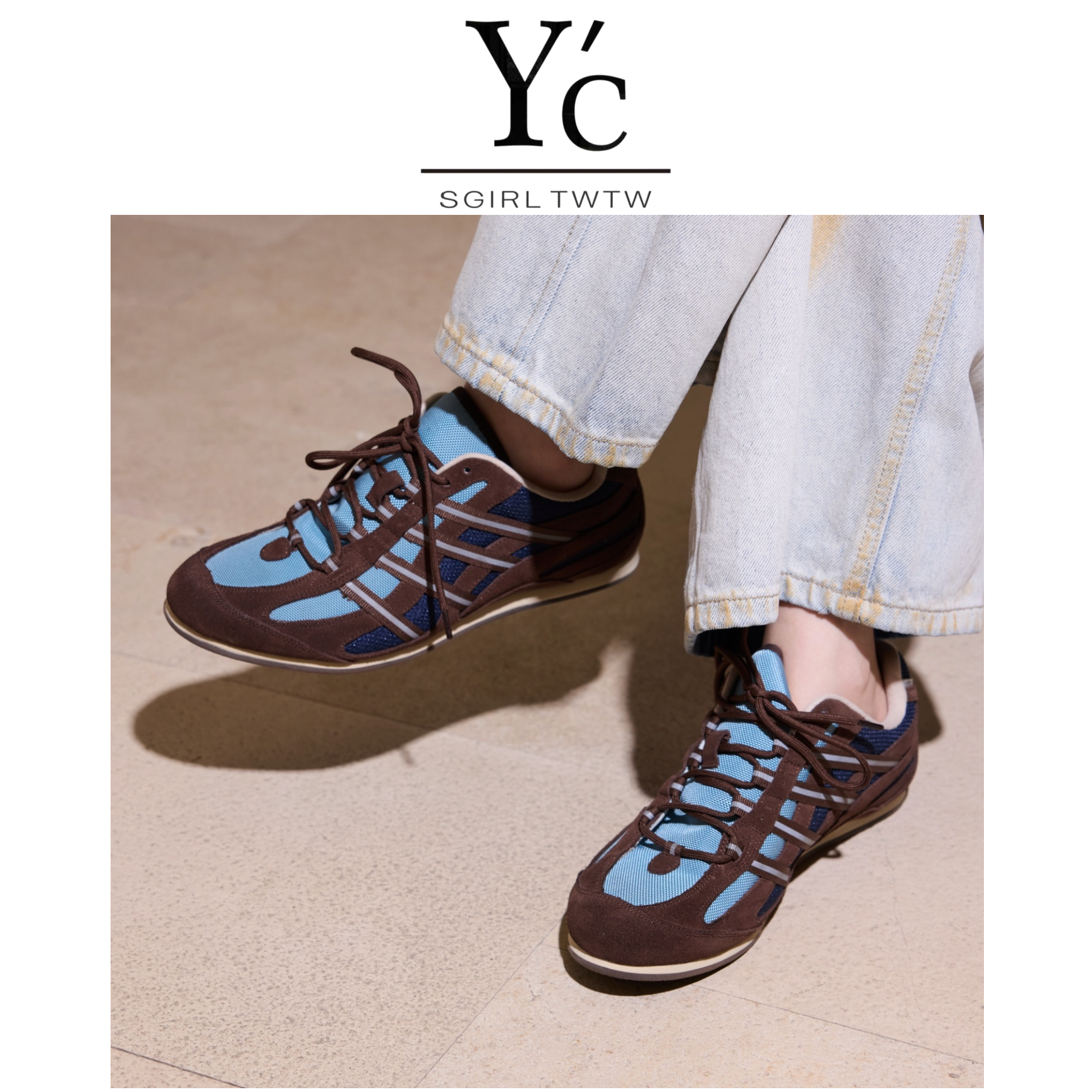 YC正品女鞋复古翘头平底阿甘鞋