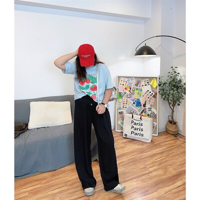 【618 新品9折】宽松阔腿直筒休闲西裤轻.薄垂坠顺滑