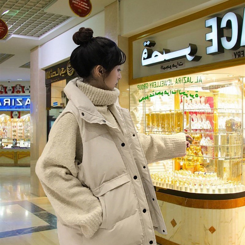 2025秋冬新款羽绒棉马甲女韩版宽E松加厚一体棉马夹外穿坎肩不起