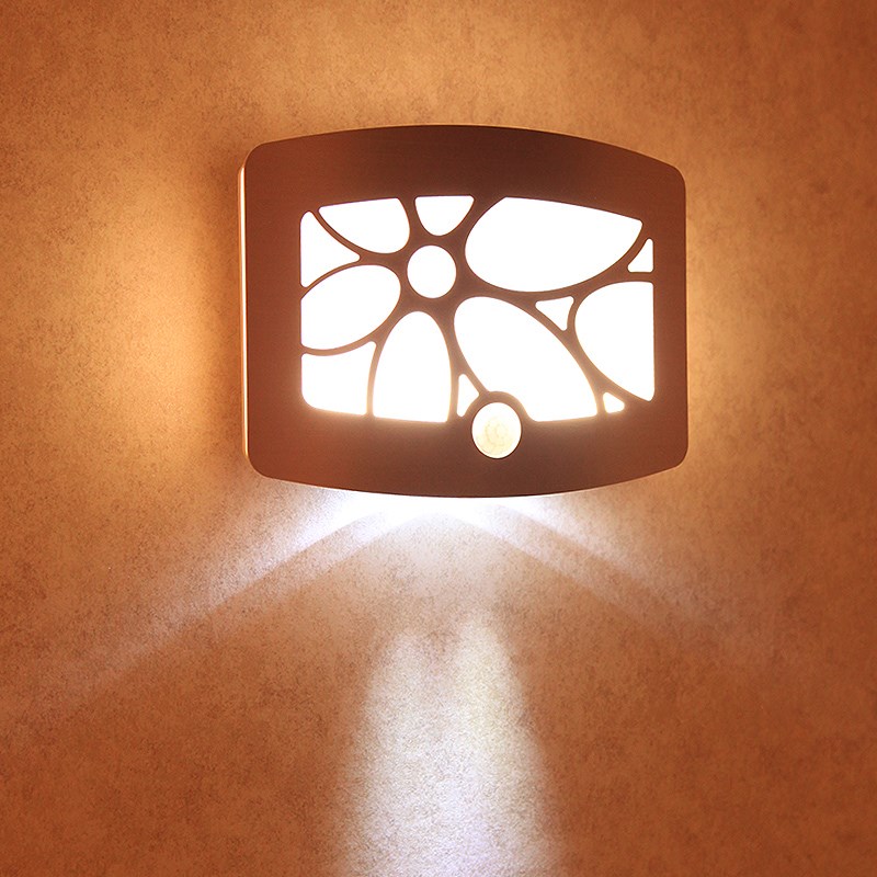 朗美科LED人体感应灯小夜灯创意节能壁灯光控走廊楼梯床头灯包邮