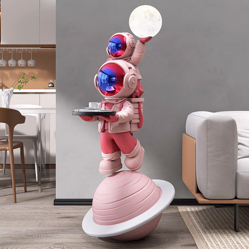 太空人摆件落地灯客厅电视柜沙发边几太空人家居饰品搬家乔迁礼物