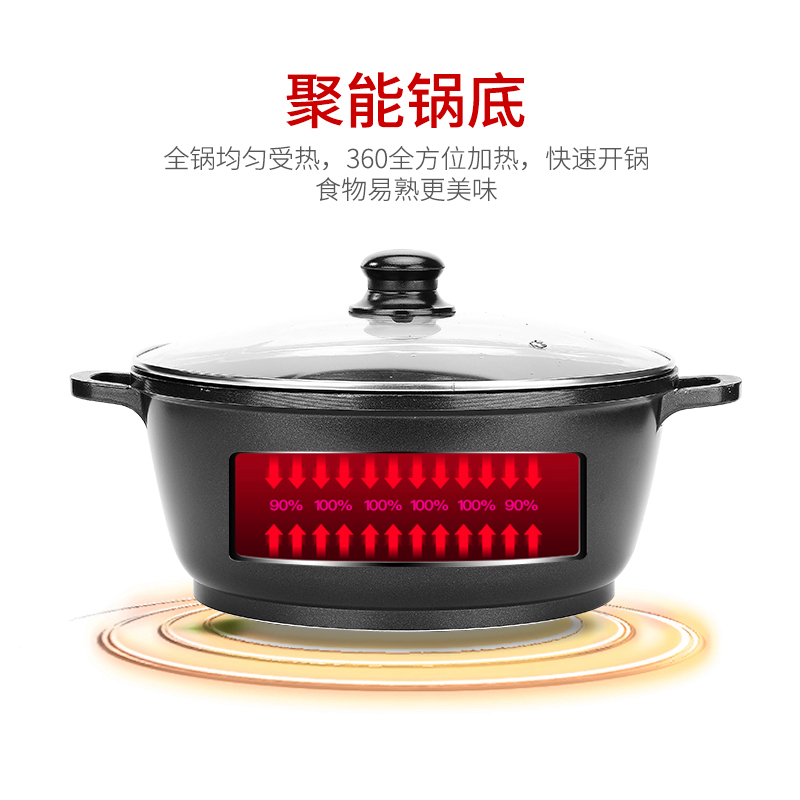 复底不粘深汤锅铝锅熬阿胶糕专用锅商用焖锅蒸煮煲汤锅电磁炉通用