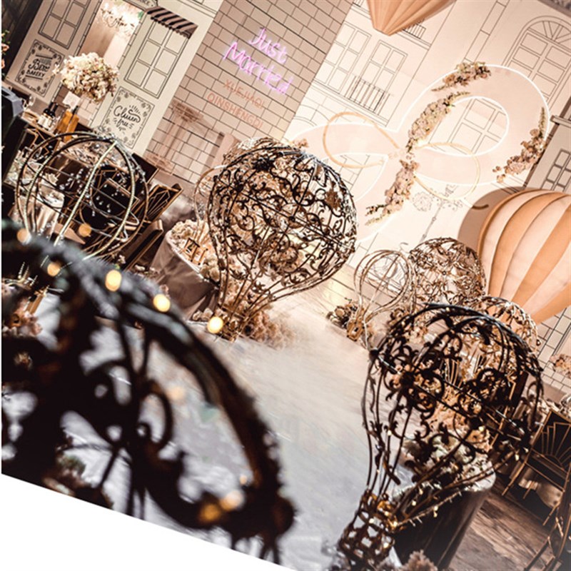 婚庆道具铁艺热气球 婚礼场景布置橱窗摆件 舞台装饰空中吊顶挂件